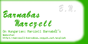 barnabas marczell business card